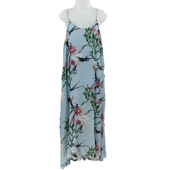 ALL SAINTS Essey Senja Maxi Dress Blue Floral Birds Asymmetric Sleeveless 8 NEW - Picture 8 of 12